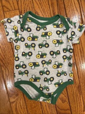 John Deere Tractor Print Baby Bodysuit - Soft Cotton Onesie